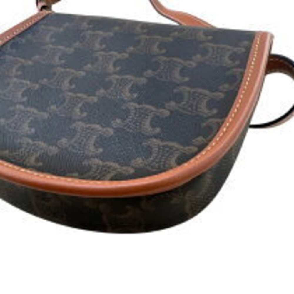 Celine Canvas Besas Bag Shoulder Tan Triomphe - Picture 9 of 11